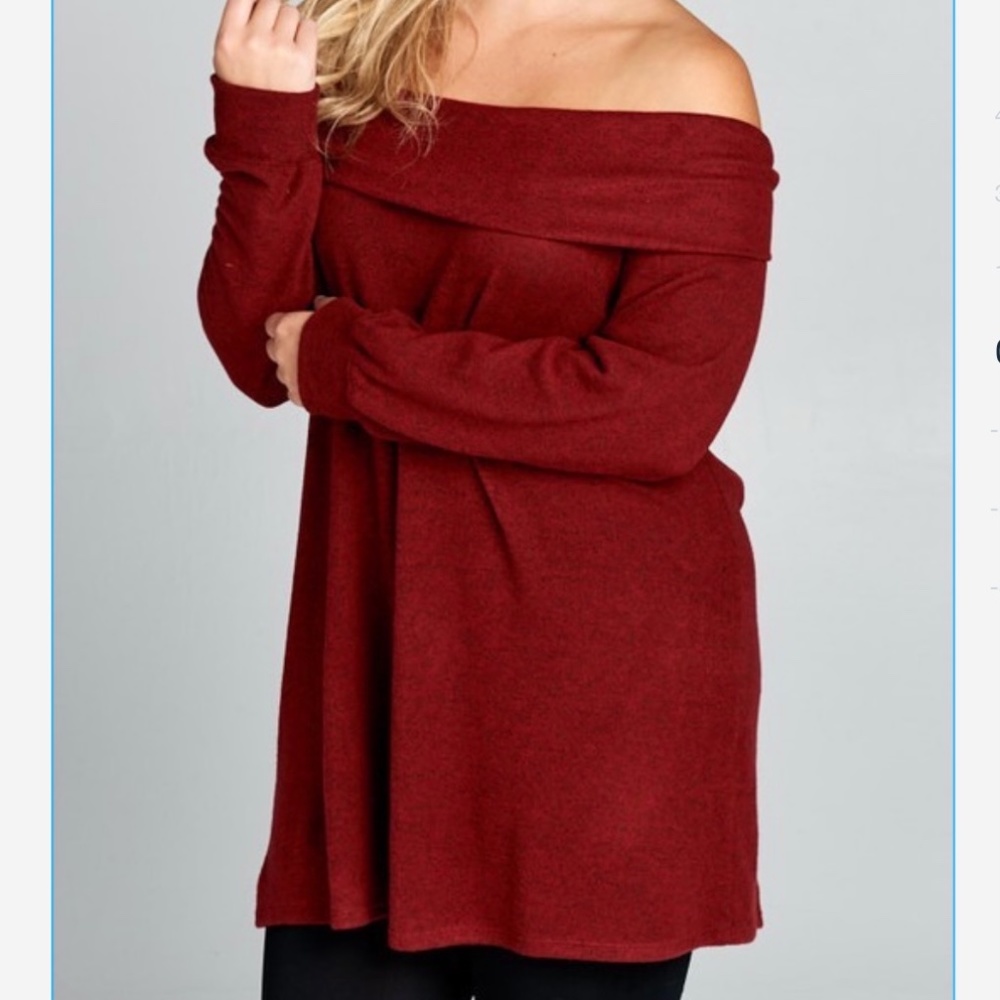 Burgundy Off the shoulder sweater